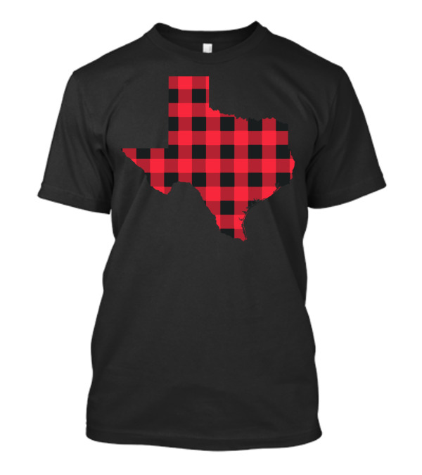 Red And Black Checkered Texas State T-Shirt