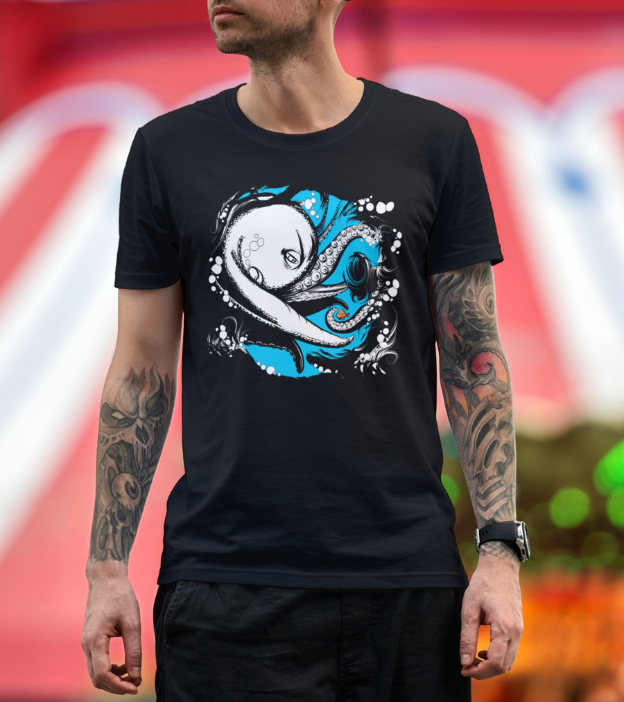 Octopus Swirl with Little Fish Adventure T-Shirt