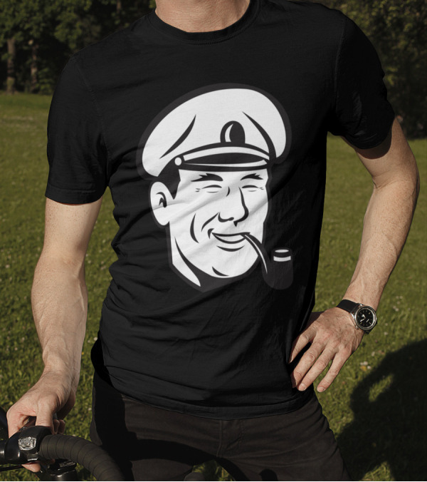 Sea Captain Smiling Smoke Pipe T-Shirt