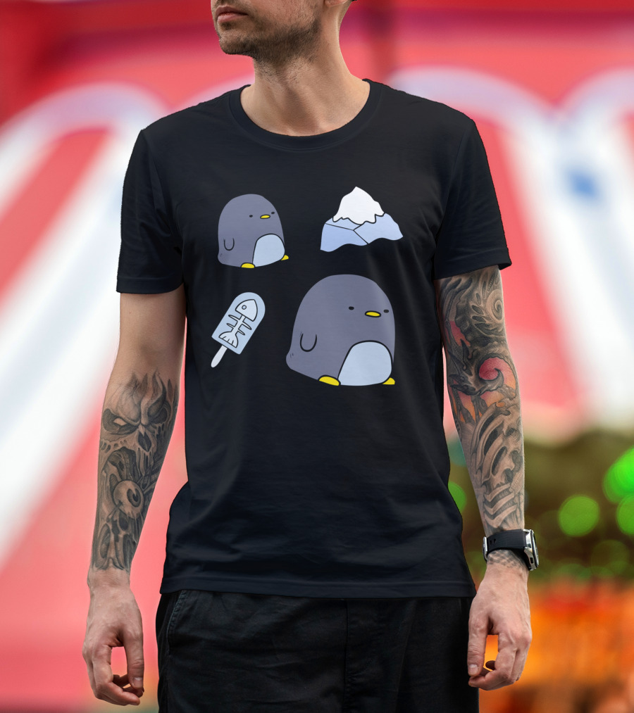 Little Penguin Iceberg and Fish Popsicle T-Shirt
