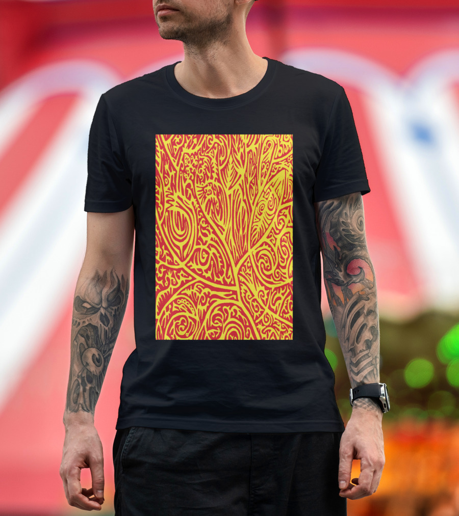 Red Yellow Arbor Cha Tribal T-Shirt
