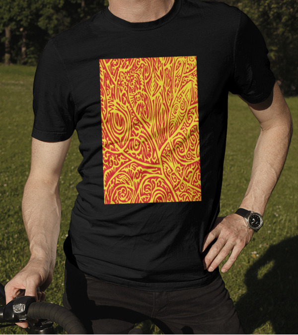 Red Yellow Arbor Cha Tribal T-Shirt