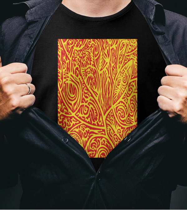 Red Yellow Arbor Cha Tribal T-Shirt