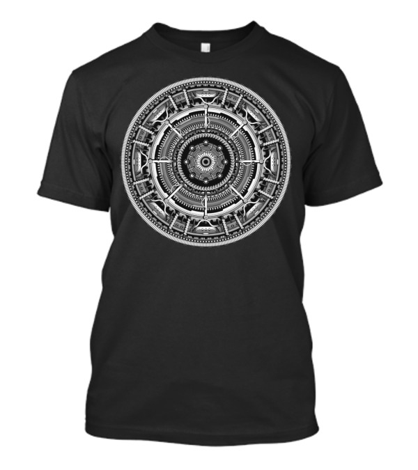 Mech Pattern One Mandala Circuitry Gear Wheels T-Shirt
