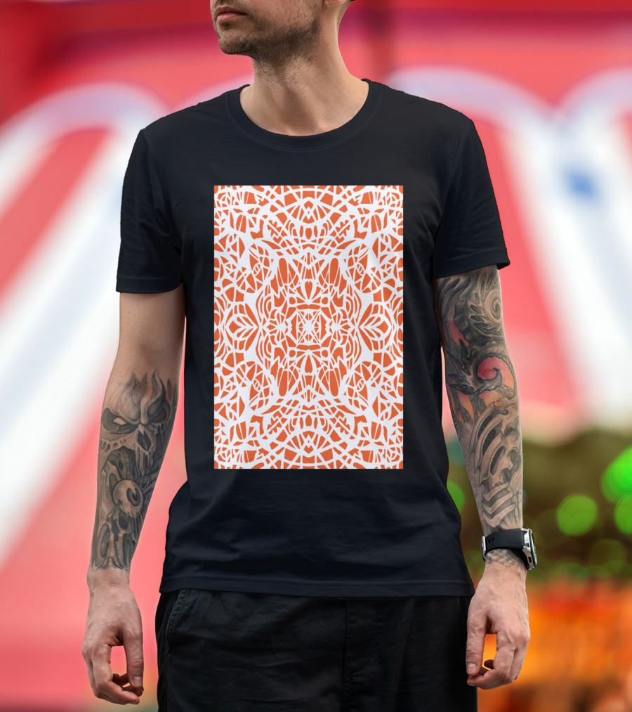 Orange Geometric Symmetry T-Shirt