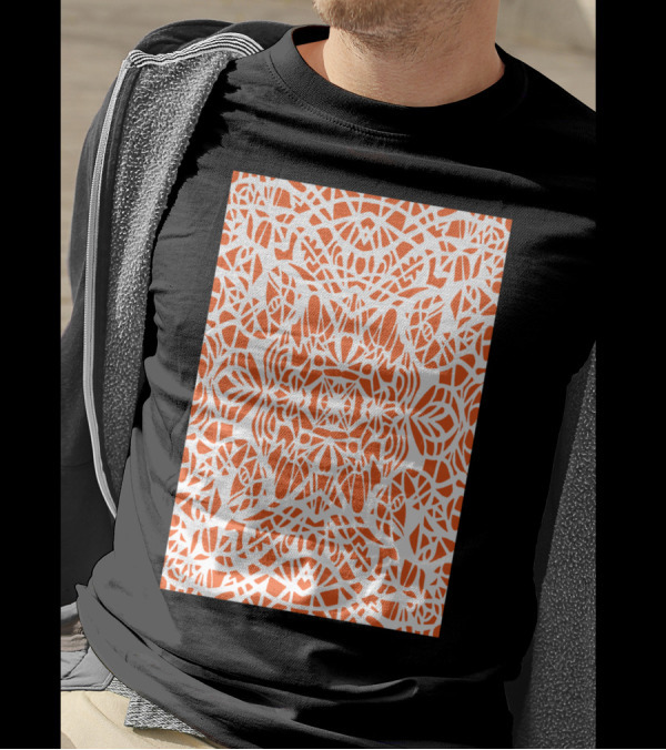 Orange Geometric Symmetry T-Shirt