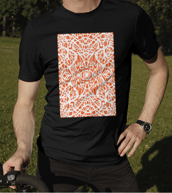Orange Geometric Symmetry T-Shirt