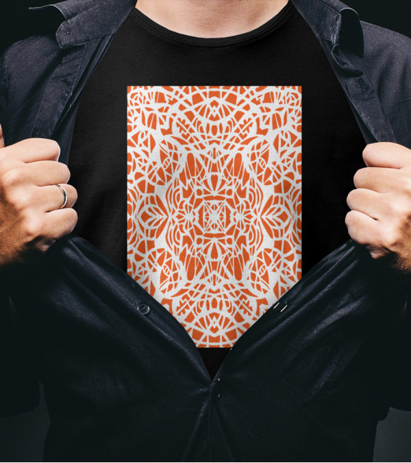 Orange Geometric Symmetry T-Shirt