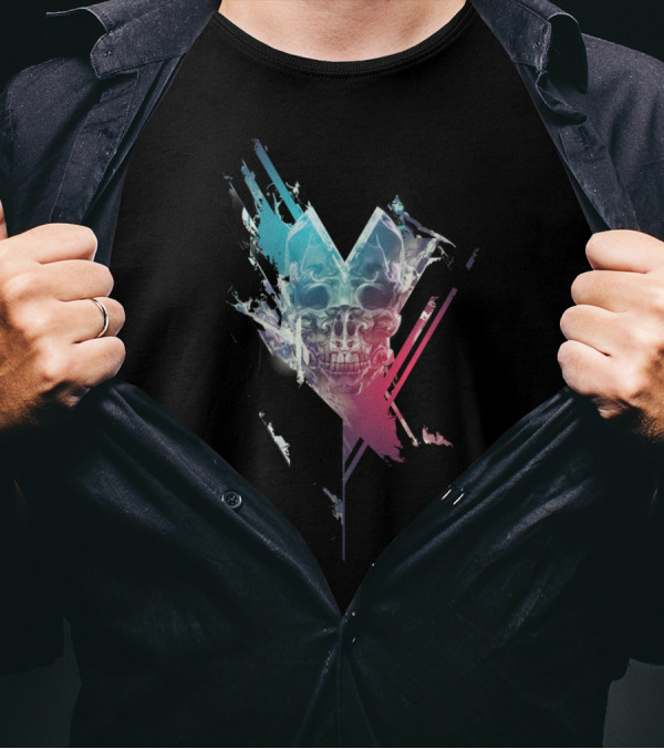 Finale Skull Neon Abstract T-Shirt