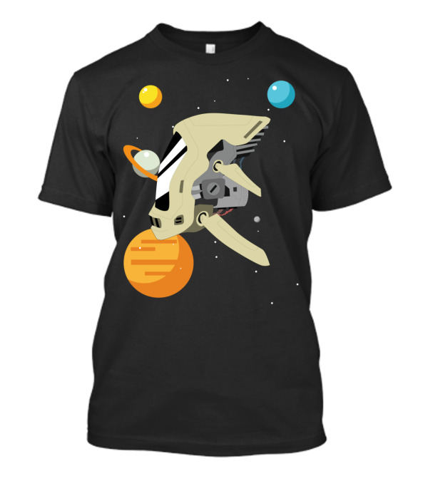 Little Spaceship Adventures Among Floating Planets And Stars T-Shirt
