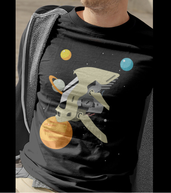 Little Spaceship Adventures Among Floating Planets And Stars T-Shirt