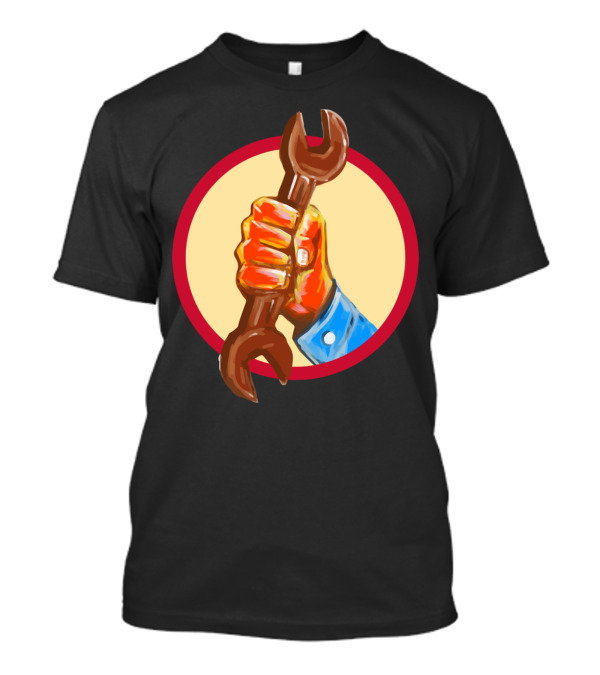 Mechanic Hand Holding Spanner Circle Wrench T-Shirt