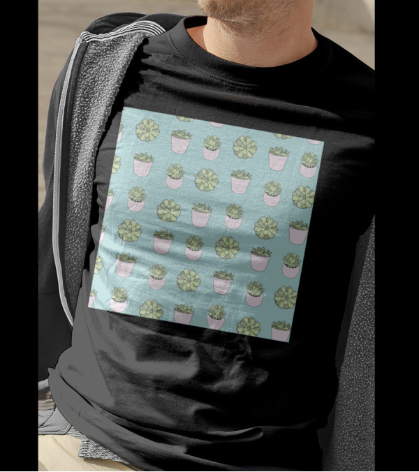 Succulents Cute Potted Plant T-Shirt