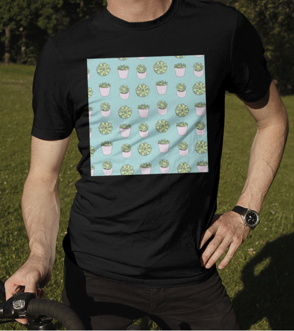 Succulents Cute Potted Plant T-Shirt