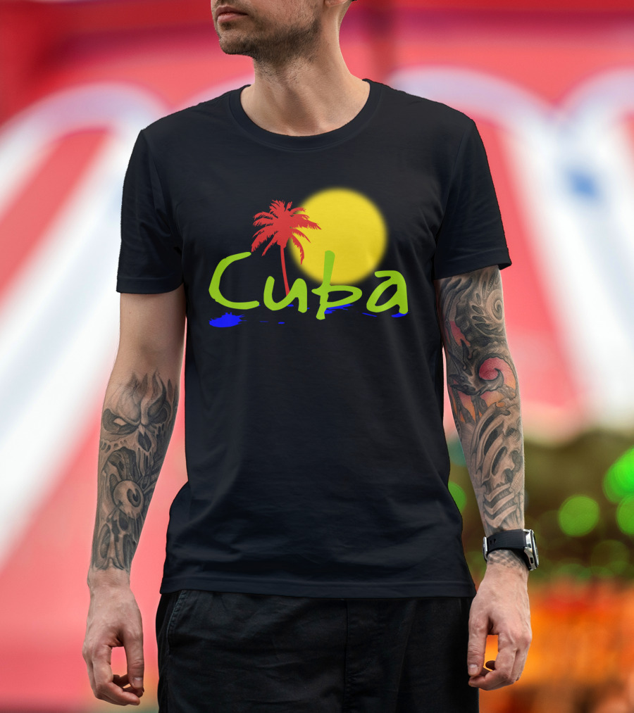 Cuba Palm Tree Sun Tropical T-Shirt