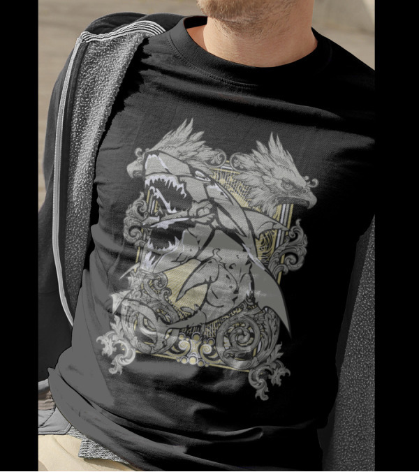 King Shark Regal Dive Fantasy Eagle Emblem T-Shirt