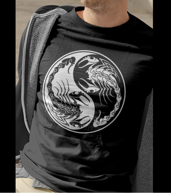 White And Black Scorpions Yin Yang T-Shirt