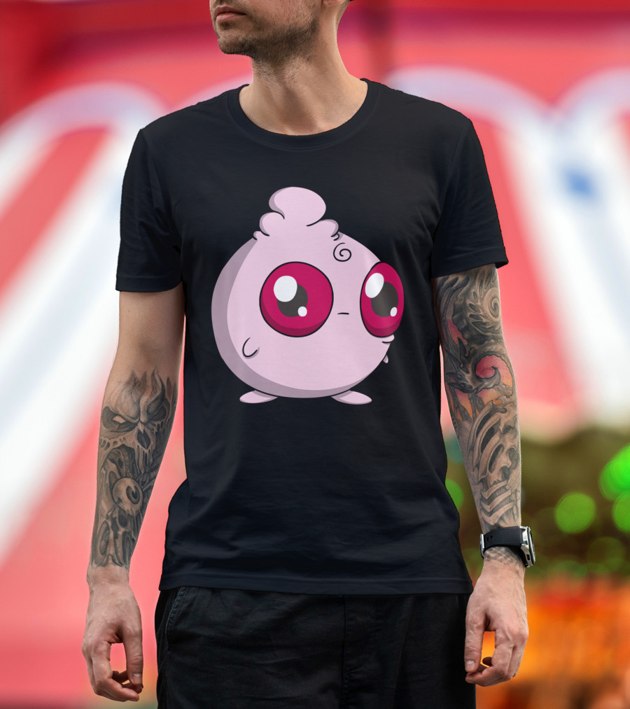 Red Eyes Pink Creature with Large Eyes Character T-Shirt