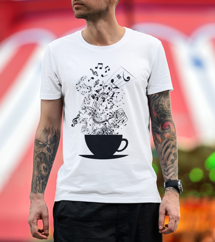 Cup of Musical Notes and Symbols Rising T-Shirt