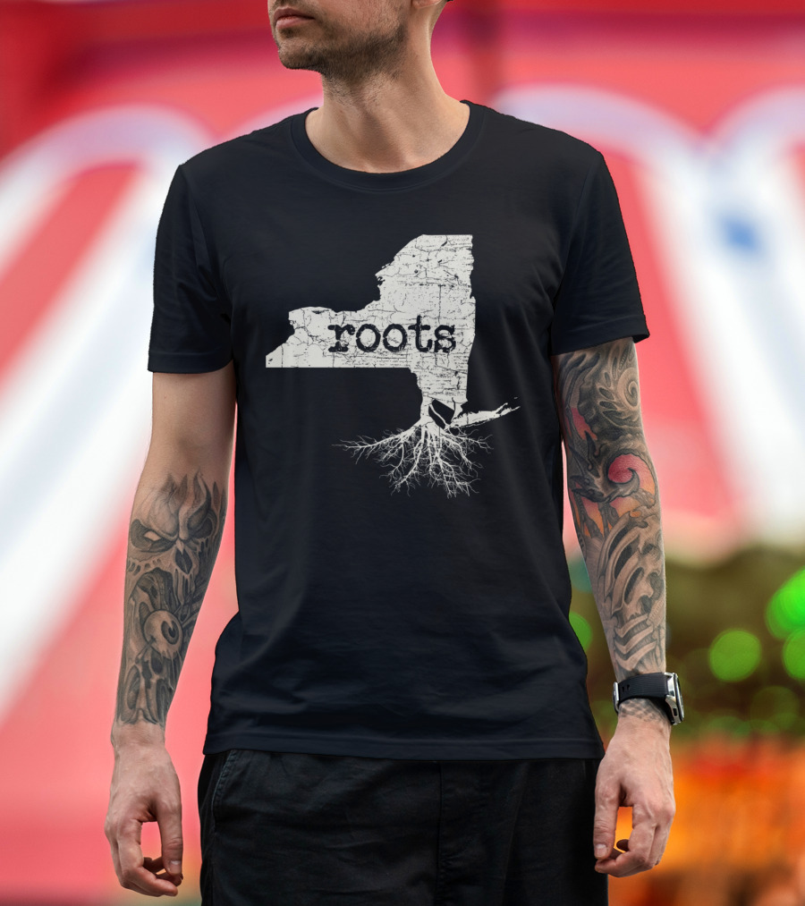 New York State Roots Vintage Native Map T-Shirt
