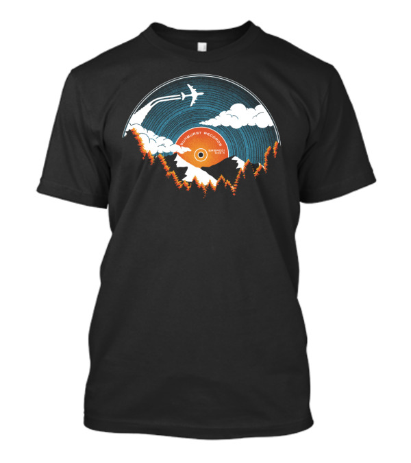 Sunburst Records Redux Vinyl Mountain Adventure Plane Flight T-Shirt