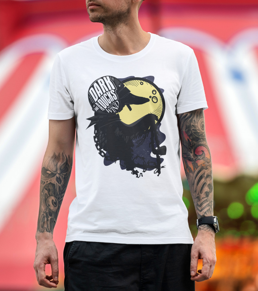 Dark Ducks Rider Moonlit Scene T-Shirt