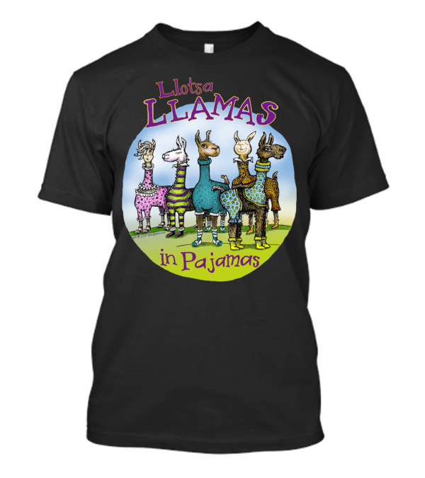 Llotsa Llamas In Pajamas In Color By Dotsofpa T-Shirt
