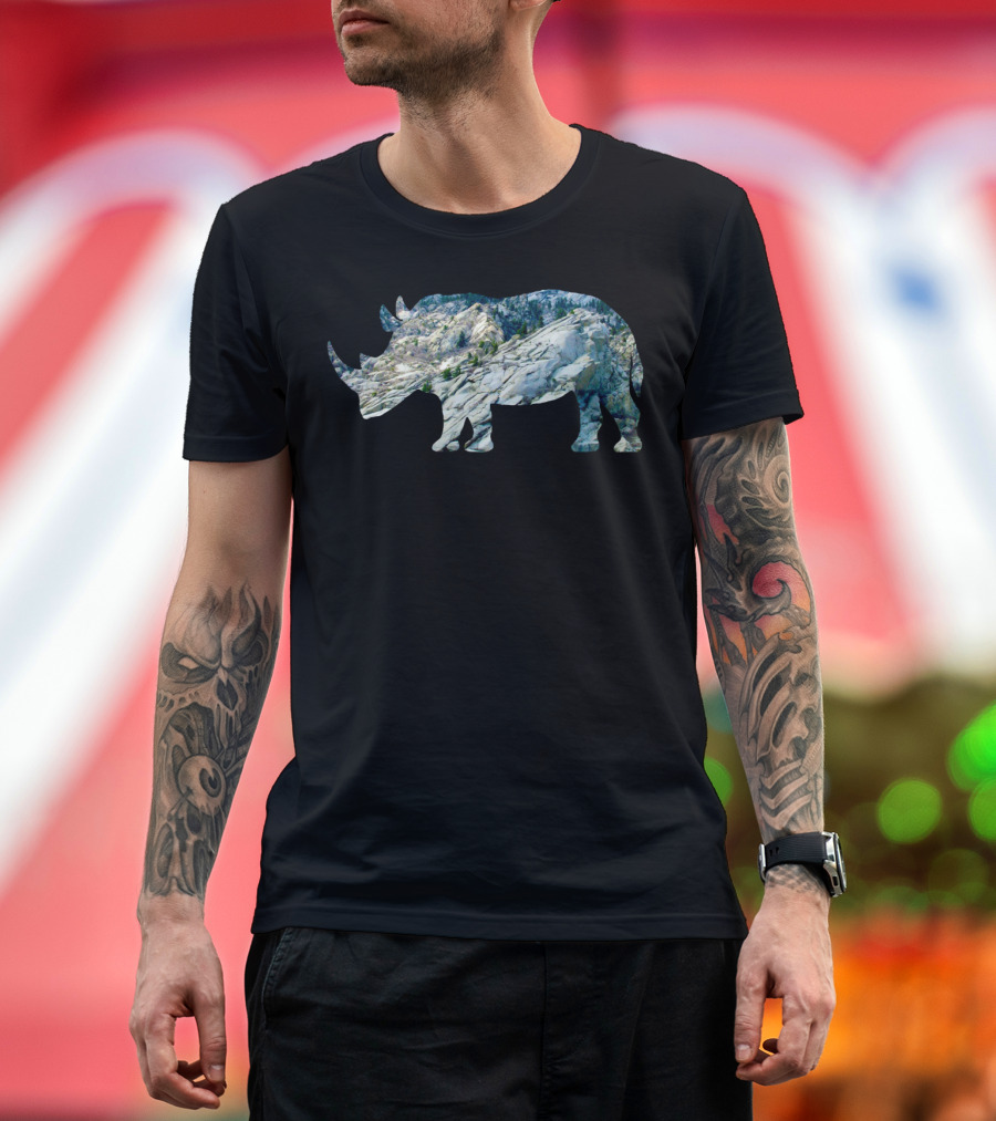 Mountain Rhinoceros Scenic Landscape T-Shirt