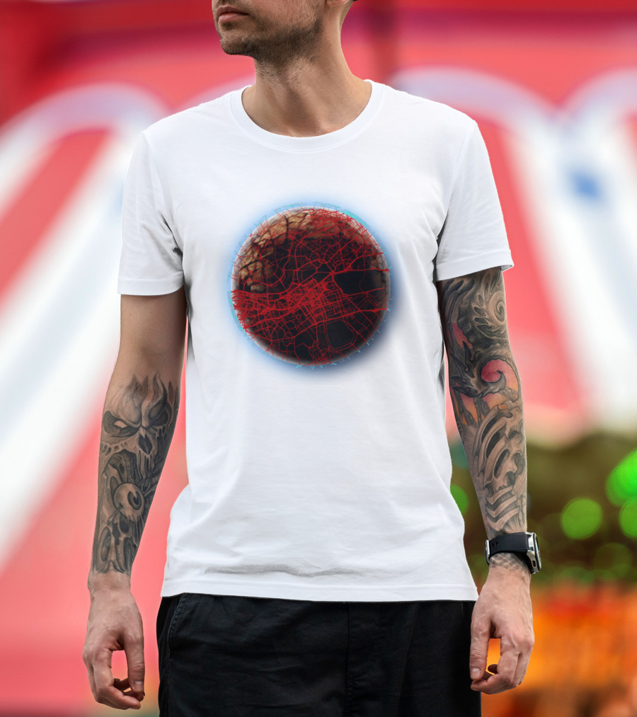 Other Worlds Planetary Network with Blue Aura T-Shirt