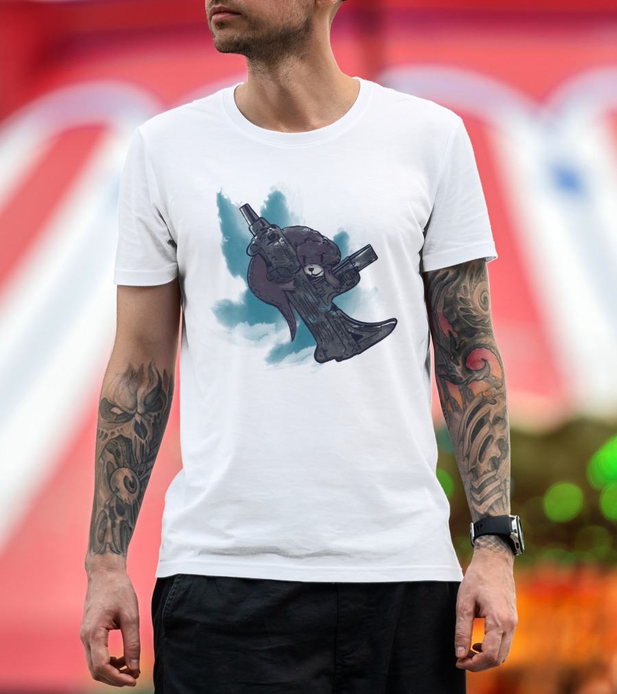 Ottermatic Weapon Adorable Otter Hugging Gun T-Shirt