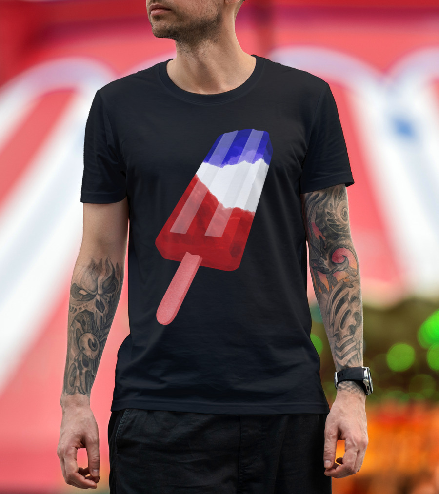 Popsicle Red White And Blue Ice Cream Bar T-Shirt