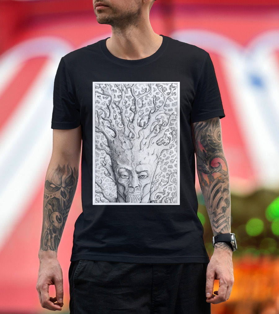 Kodama Squidmonkey Tree Spirit Entwined with Nature Elements T-Shirt