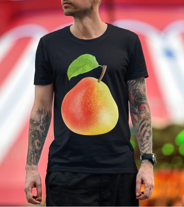 Premium T-Shirt: Red Yellow Pear Stippled Leaf T-Shirt Red Yellow Pear Stippled Leaf T-Shirt
