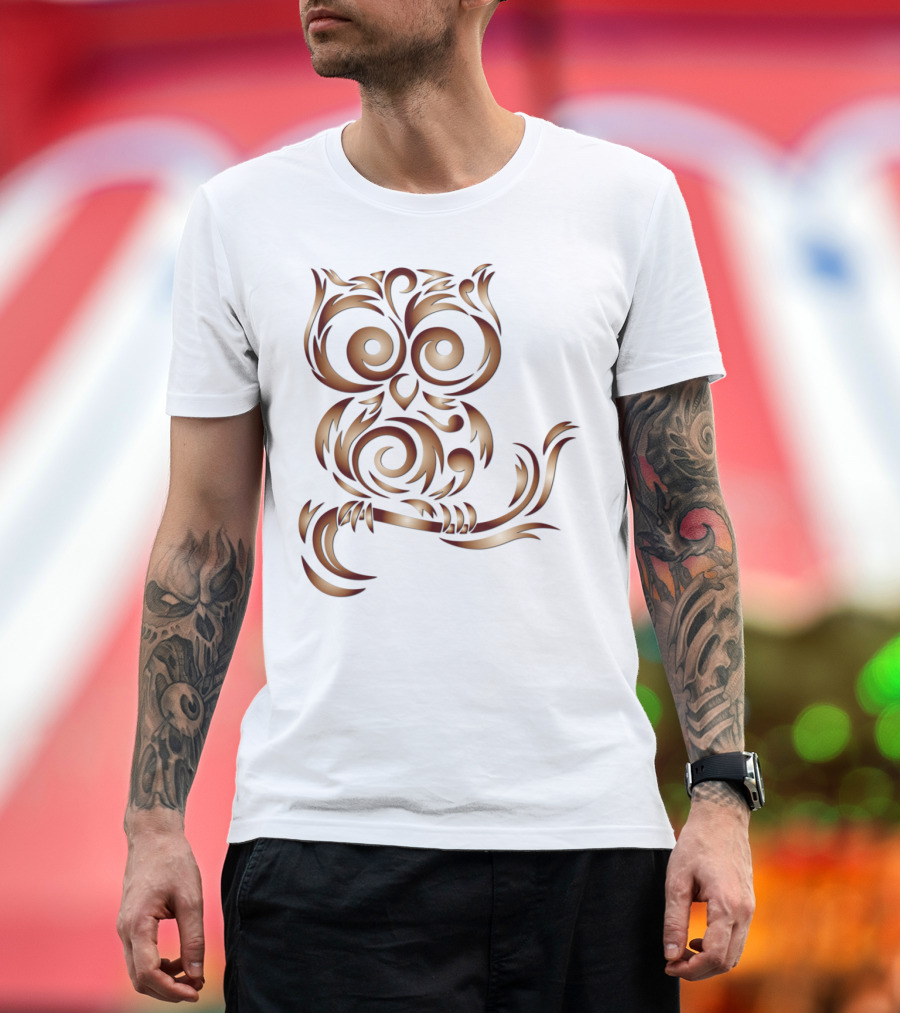 Owl Bird Intricate Tribal T-Shirt
