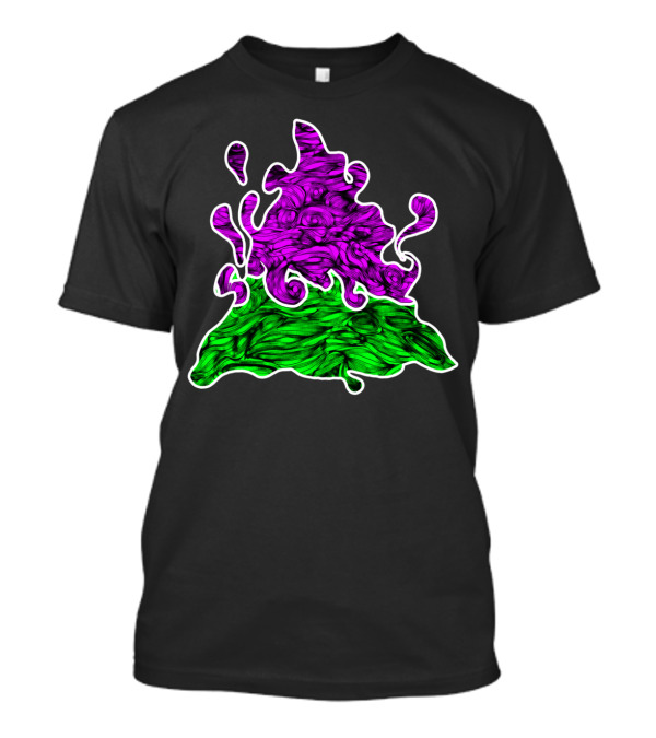 Fire Elemental Swirl With Vibrant Purple And Green Abstract T-Shirt