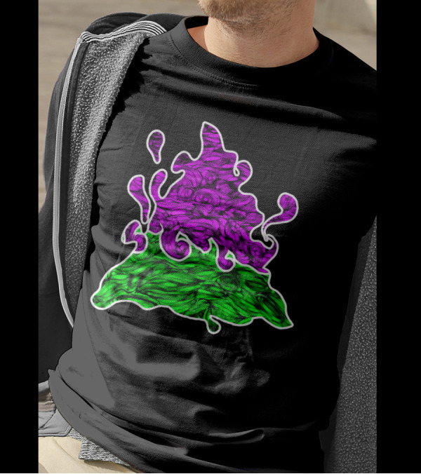 Fire Elemental Swirl With Vibrant Purple And Green Abstract T-Shirt