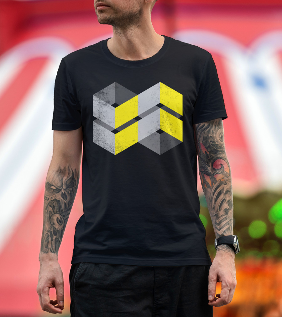 Dance 88 Vol3 Rough Geometric Yellow Gray T-Shirt