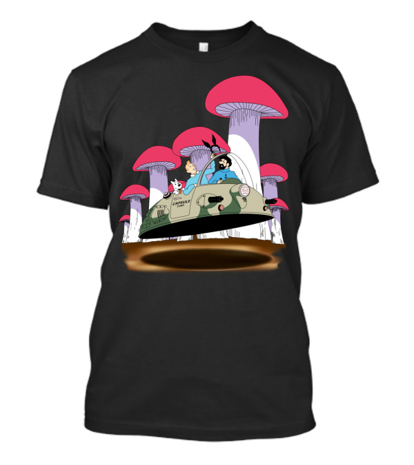 Capsule Crew Visits Giant Mushroom World With Rabbit Mob Arrival T-Shirt