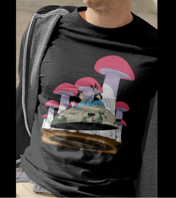Capsule Crew Visits Giant Mushroom World With Rabbit Mob Arrival T-Shirt