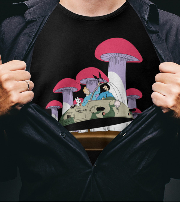 Capsule Crew Visits Giant Mushroom World With Rabbit Mob Arrival T-Shirt