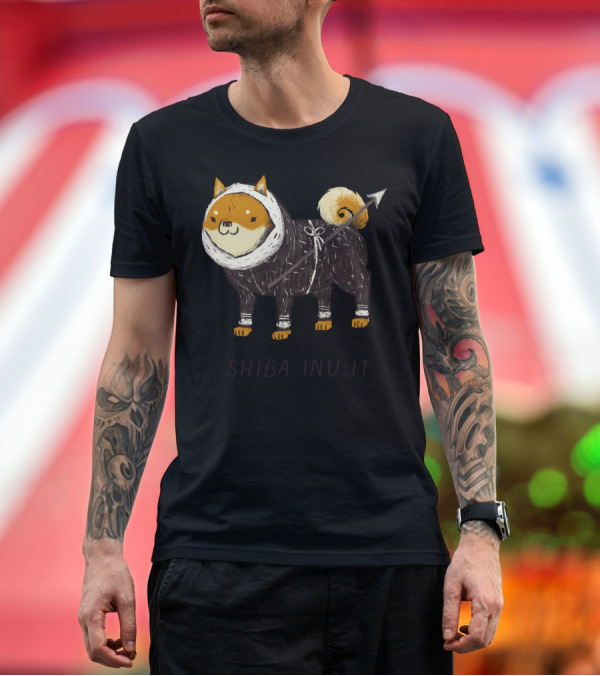 Premium T-Shirt: Shiba Inu It Arctic Inuit Dog with Arrow and Hood T-Shirt Shiba Inu It Arctic Inuit Dog with Arrow and Hood T-Shirt