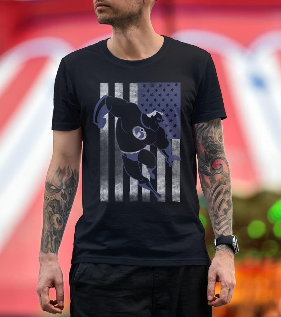 Mr. Incredible American Flag Running Strength T-Shirt