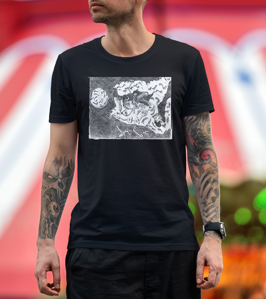 Ship and Its Pet Surreal Abstract Drawing T-Shirt