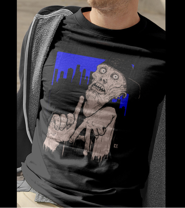 To Live And Zombie In L.A. Urban Apocalypse With Cityscape Background T-Shirt