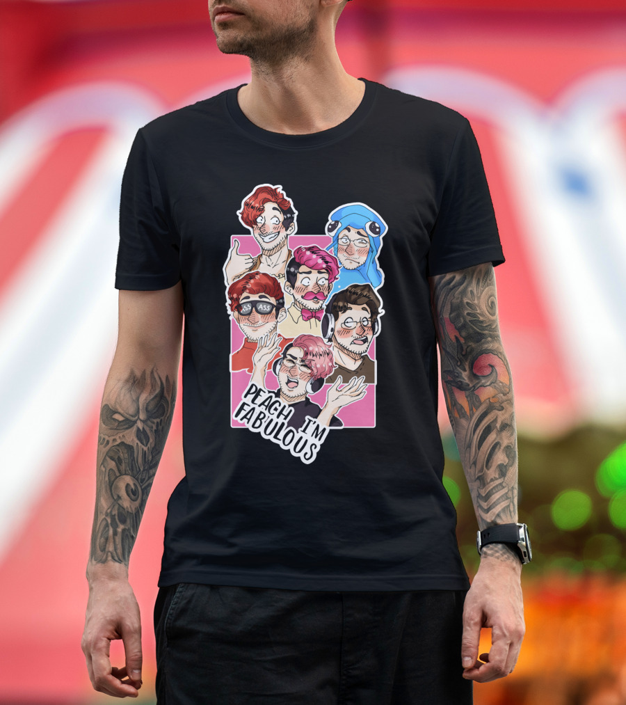 Peach I'm Fabulous Boys in Fun Costumes and Hairstyles T-Shirt