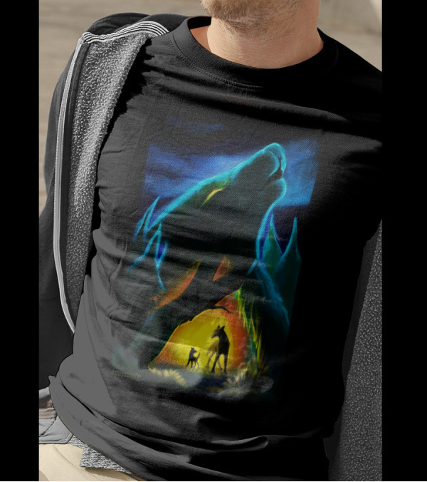 In The Heart Of Forest Wolf Spirit Guardian T-Shirt