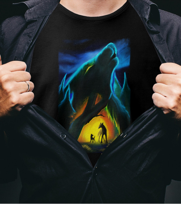 In The Heart Of Forest Wolf Spirit Guardian T-Shirt
