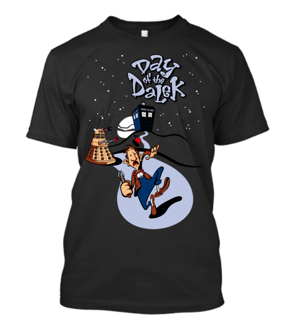 Day Of The Dalek Cartoon Adventure With Time Traveler And TARDIS T-Shirt