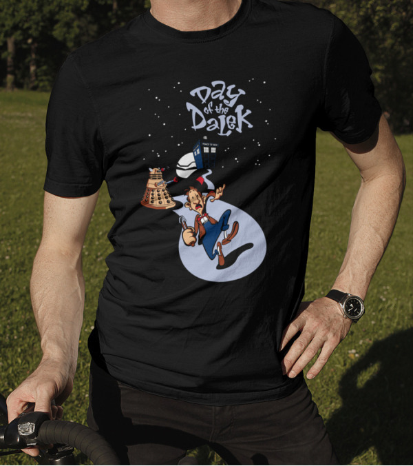 Day Of The Dalek Cartoon Adventure With Time Traveler And TARDIS T-Shirt