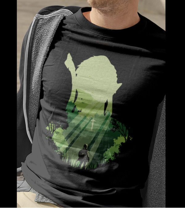 Legendary Hero's Quest With Iconic Sword In Mysterious Forest Light T-Shirt